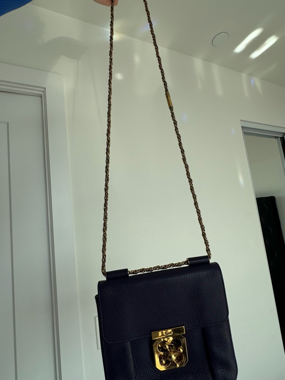 Authentic Chloe Small Purple Leather Bag with Gold Chain - Picture 15 of 15